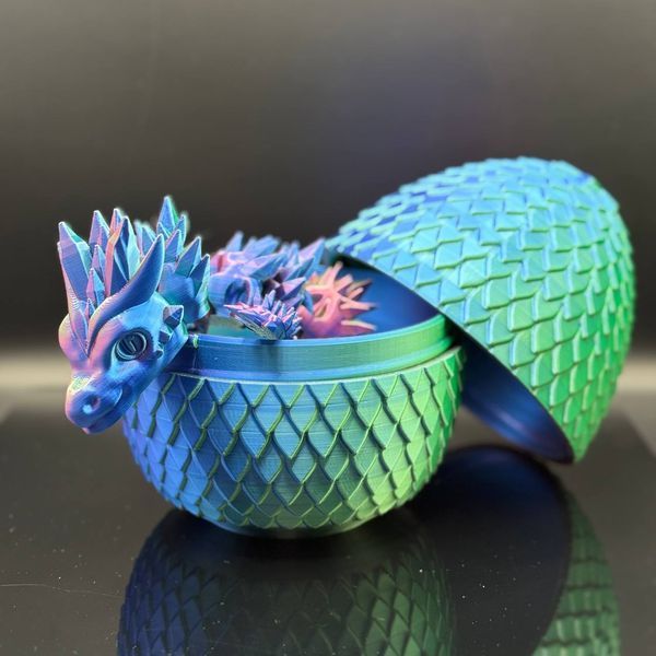 Велика іграшка "Яйце дракона", TriColor Blue Green Purple 56431658 фото